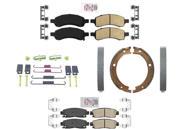 Ceramic Brake Pads Parking Shoes Springs 4pc Kit for GMC Arcadia 2007-2016