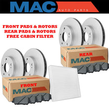 Ceramic Front & Rear Pads & Coated Rotors FOR 11-20 SIENNA HIGHLANDER RX350 450H