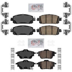 AmeriPro Front & Rear Ceramic Brake Pads Hardware for Nissan Sentra 2020-2022