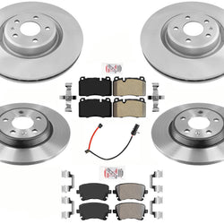 Coated Front Rear Brake Rotors Brake Pads Hardware For Audi Q5 2.0L Turbo 13-17