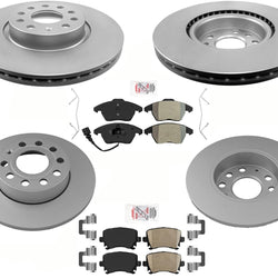 Coated Disc Brake Rotors Brake Pads, Hardware For Audi A3 2009 Front Wheel Driv