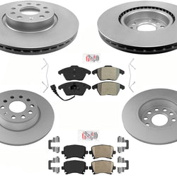 Coated Disc Brake Rotors Platinum Pads, Hardware for Volks Jetta 2.0 Gas 05-10