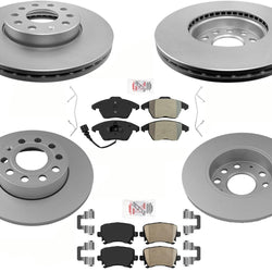 Coated Disc Brake Rotors Brake Pads & Hardware For Volkswagen Jetta 2.5L 05-10