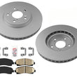 Front Coated Disc Brake Rotors Ceramic Pads, Hardware for Honda Ridgeline 06-11