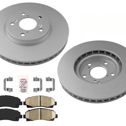 Front Coated Disc Brake Rotors Ceramic Pads, Hardware for Honda Ridgeline 06-11