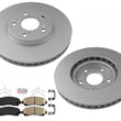Front Coated Disc Brake Rotors Ceramic Pads, Hardware for Honda Ridgeline 12-14