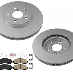 Front Coated Disc Brake Rotors Ceramic Pads, Hardware for Honda Ridgeline 12-14