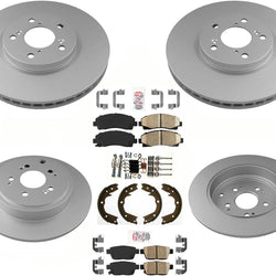 F&R Coated Disc Brake Rotors Ceramic Pads, Hardware Parking for Ridgeline 06-11