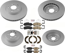 F&R Coated Disc Brake Rotors Ceramic Pads Hardware Parking for Ridgeline 12-14