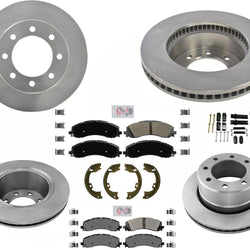 Front & Rear Disc Brake Rotors & Brake Pads For Ram 3500 19-21 Dual Rear Wheel
