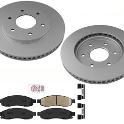 AmeriPRO GOE Coated Front Brake Rotors Ceramic Brake Pads For Nissan Titan 2004