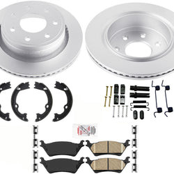 Coated Rear Brake Rotors Ceramic Pads For Ford F150 7 Stud Heavy Duty 2012-2014