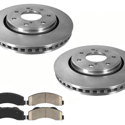 Front Brake Rotors Ceramic Brake Pads For Ford F-150 7 Stud Heavy Duty 2010-14
