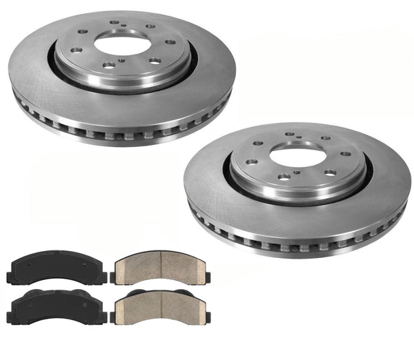 Front Brake Rotors Ceramic Brake Pads For Ford F-150 7 Stud Heavy Duty 2010-14