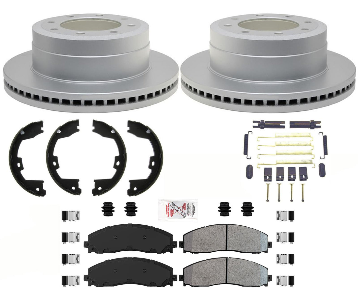 Coated Rear Brake Rotors Fleet Brake Pads For Ford F250 Super Duty 2014-21 SRW