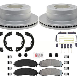 Coated Rear Brake Rotors Fleet Brake Pads For Ford F250 Super Duty 2014-21 SRW