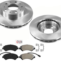 Front GEO Coated Disc Brake Rotors & Pads Set For Ram ProMaster 2014-2021