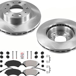 Front High Carbon Disc Brake Rotors & Bake Pads for Ram ProMaster 1500 14-2021