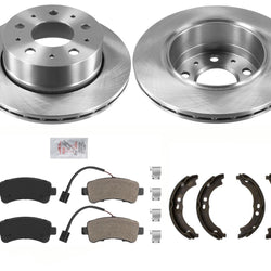 Pastillas de rotores de freno con revestimiento GEO con ventilación trasera para Ram Promaster 1500 2500 2014-2021