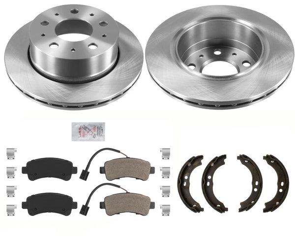 Pastillas de rotores de freno con revestimiento GEO con ventilación trasera para Ram Promaster 1500 2500 2014-2021