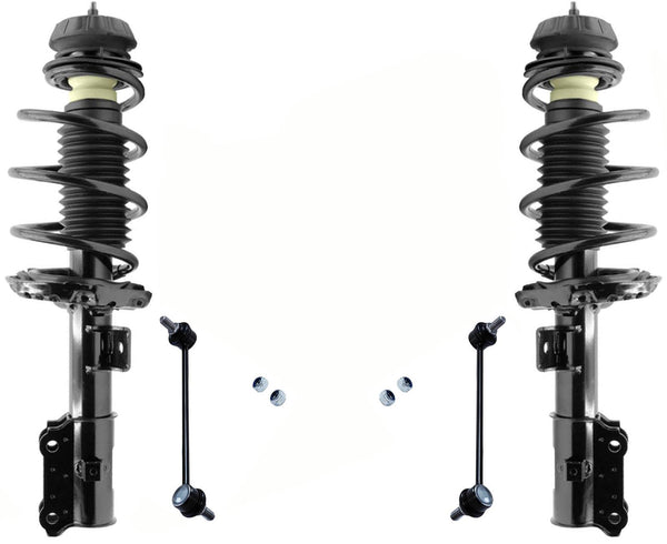 Front Complete Struts W/ Coil Spring & Sway Bar Links For Hyundai Accent 18-2022
