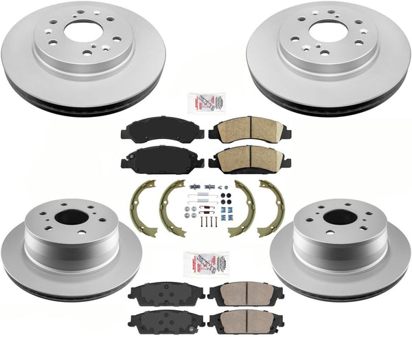 GEO Coated Brake Disc Rotors Cerm Pads Parking Shoes for Cadillac Escalade 15-20