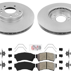 Front GEO Coated Disc Brake Rotors & Pads Set For Ford Fusion 2006-2012