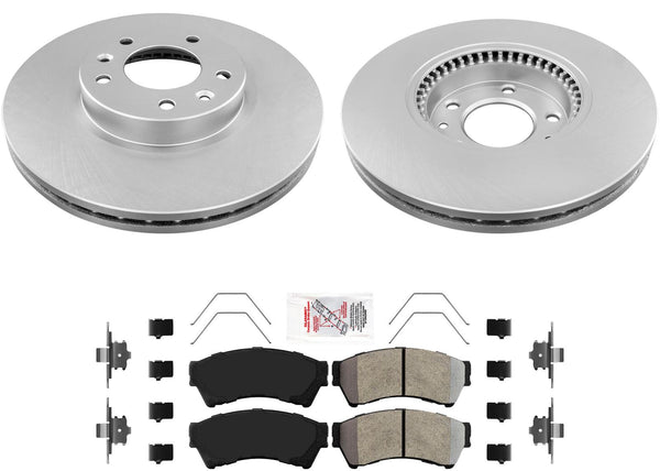 Front GEO Coated Disc Brake Rotors & Pads Set For Ford Fusion 2006-2012