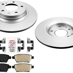 REAR GEO Coated Disc Brake Rotors & Pads Set For Ford Fusion 2006-2012