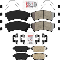 Front & Rear AmeriPro Premium Pads Hardware Set For Ford Fusion 2006-2012