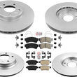 Front & Rear GEO Coated Disc Brake Rotors & Pads Set For Ford Fusion 2006-2012