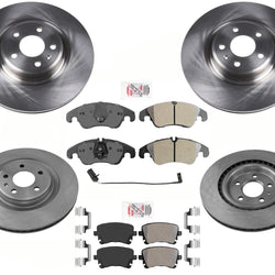 Premium Front Rear Brake Rotors Brake Pads Hardware for Audi Q5 Hybrid 13-16