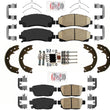 Front & Rear AmeriPRO Ceramic Pads Parking Shoes For Honda Ridgeline 2012-2014