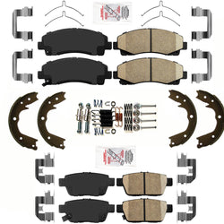 Front & Rear AmeriPRO Ceramic Pads Parking Shoes For Honda Ridgeline 2012-2014