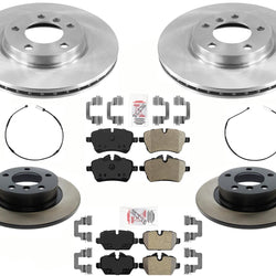 Front & Rear Brake Disc Rotors & Pads Sensors For Mini Countryman S 2011-2015