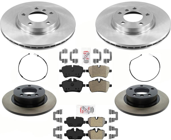 Front & Rear Brake Disc Rotors & Pads Sensors For Mini Countryman S 2011-2015