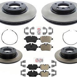 Front & Rear Brake Disc Rotors & Pads Sensors For Mini Cooper Paceman 13-2016
