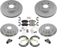 Front Brake Rotors Ceramic Pads & Rear Drums Shoes For Ford Fiesta SE 2011-2019