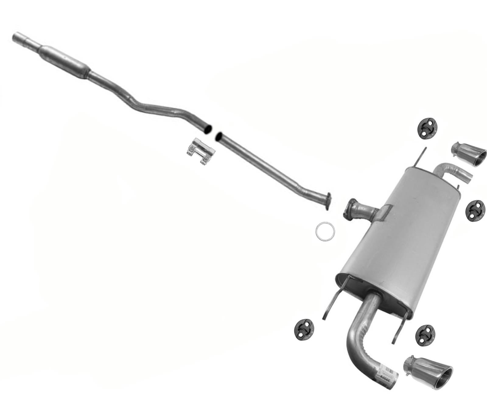 Silenciador de salida doble de tubo resonador soldado para Mazda 3 4dr Sedan 2.5L 2014-16