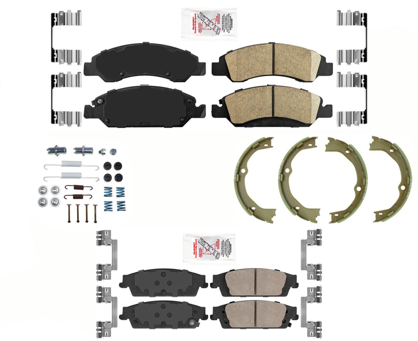 AmeriPRO Almohadillas de cerámica para zapatos de estacionamiento para Chevrolet Silverado 1500 14-18