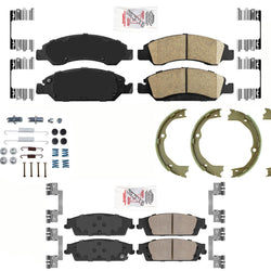 AmeriPRO Ceramic Pads Parking Shoes Hardware for Chevrolet Silverado 1500 14-18