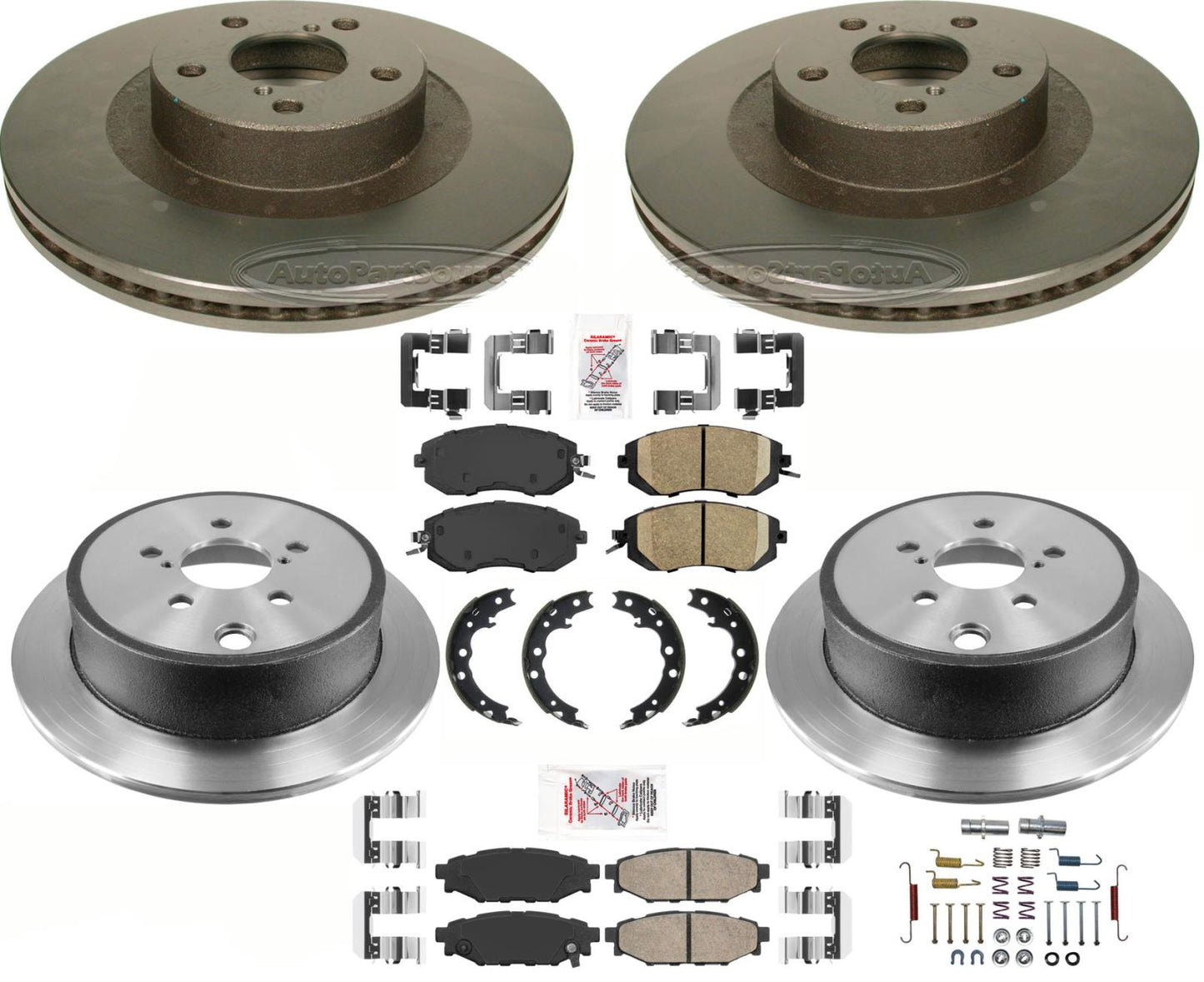 F&R High Performance Carbon Disc Brake Rotors Pads for Subaru Outback 2010-2014