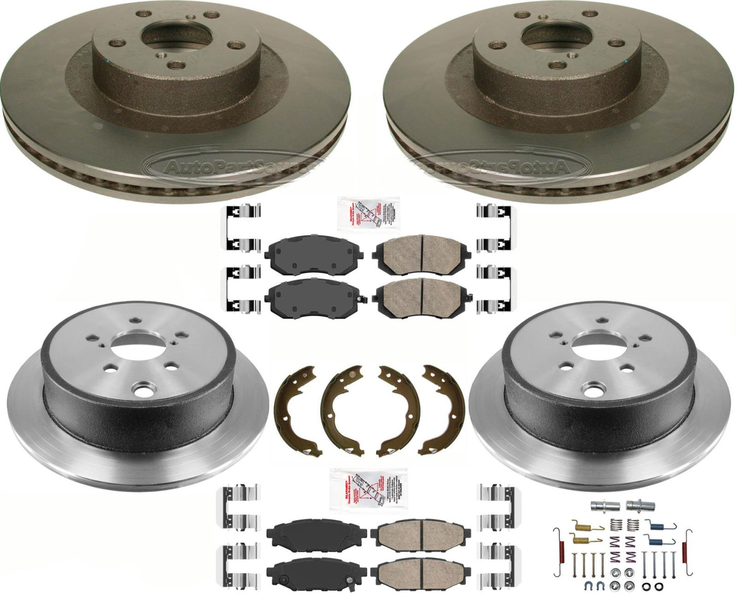 F&R High Performance Carbon Disc Brake Rotors Pads for Subaru Forester 09-2010