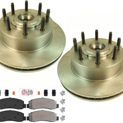 Front Disc Brake Rotors and Brake Pads for Ford F250 Rear Wheel Drive 2005