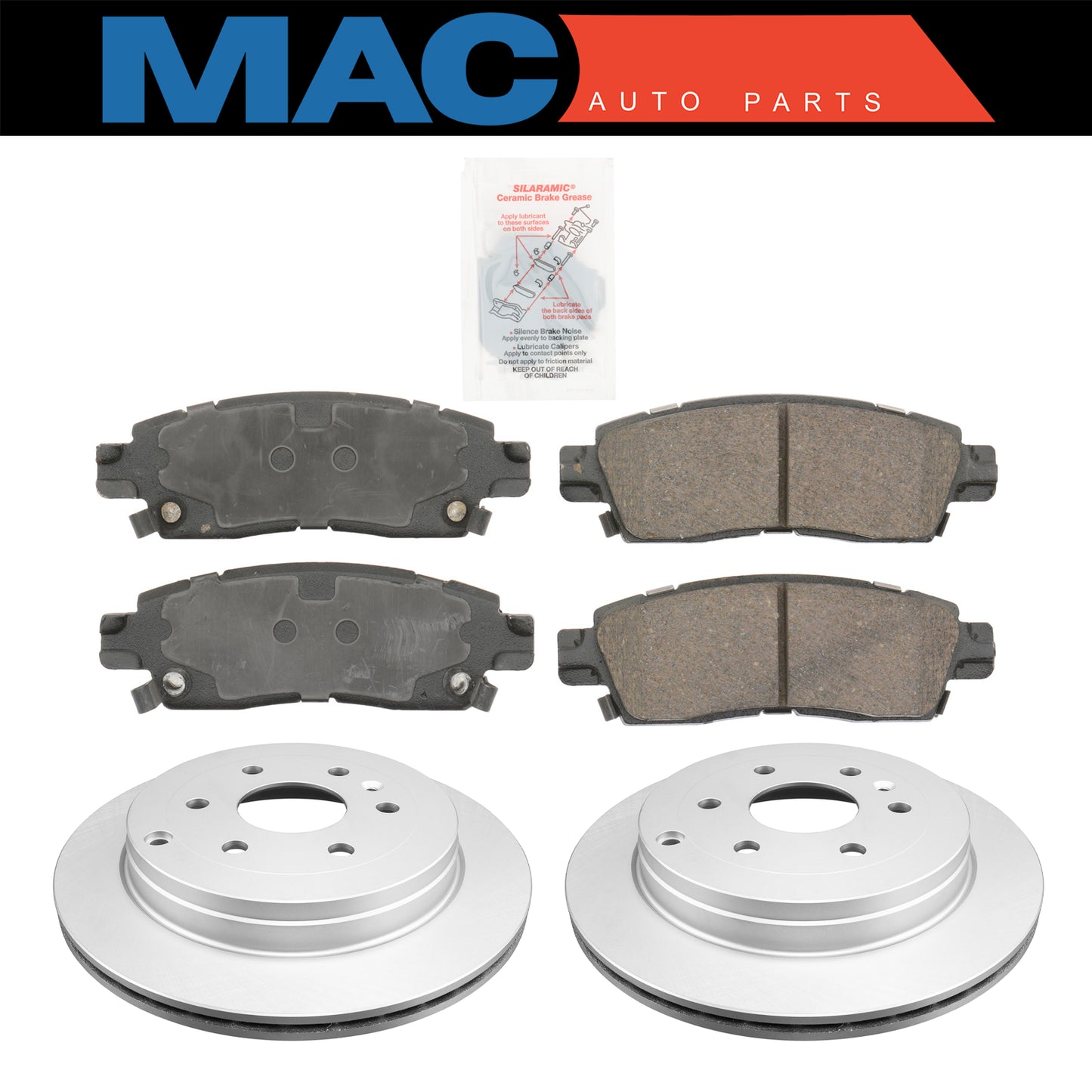 Rear Ceramic Pads & Coated Rotors FOR 2007-2017 ACADIA TRAVERSE ENCLAVE OUTLOOK