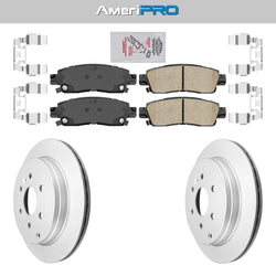 Rear Ceramic Pads & Coated Rotors FOR 2007-2017 ACADIA TRAVERSE ENCLAVE OUTLOOK