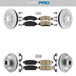 Front & Rear Ceramic Brake Pads & Coated Rotors FOR 2007-2014 CADILLAC; ESV; EXT