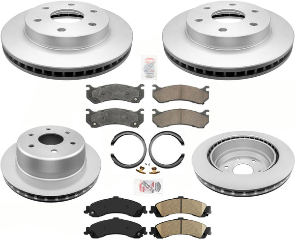Brake Rotors Brake Pads Parking Shoes for Chevrolet Tahoe 2000-06 4 Wheel Drive