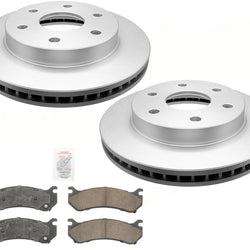 Front Brake Rotors & Ceramic Brake Pads for Chevrolet G2500 Express Van 03-05