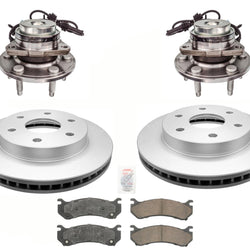 Brake Disc Rotors Pads With Front Hub Bearings For 03-05 Astro Rear Wheel Drive